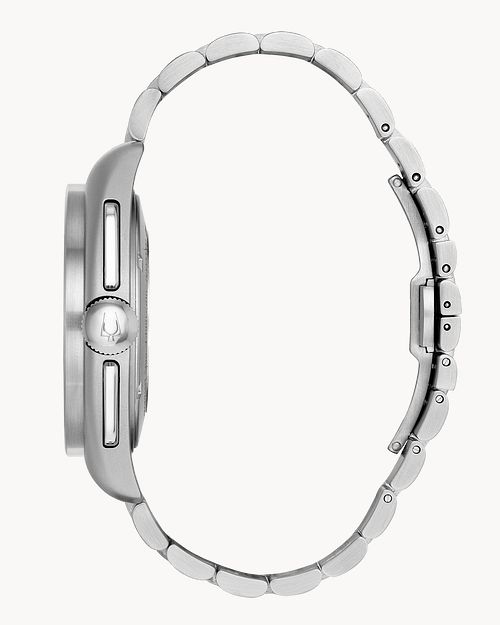 Bulova Lunar Pilot Men s Black Dial Brown Strap Classic Watch Bulova